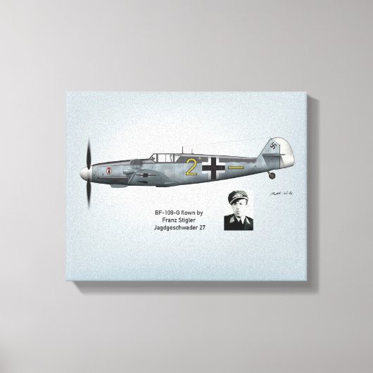 BF-109G Franz Stigler Profiel Canvas Afdruk (Voorkant)