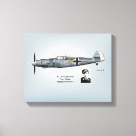 BF-109G Franz Stigler Profiel Canvas Afdruk