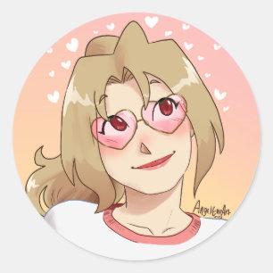BF Amber hartvormige zonnebril Ronde Sticker