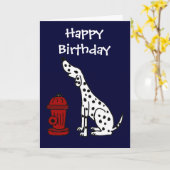 BF - Carte d'anniversaire de chien dalmate mignonn (Fleur jaune)