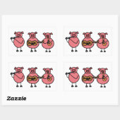 BF - Trois petits stickers de cochons musicaux (Feuille)