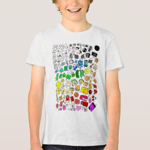 BFDI levenloze krankzinnigheid Alle tekens _1 Tri-Blend Shirt