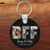BFF 3 Photo Collage Best Friend Forever Black Sleutelhanger (Voorkant)