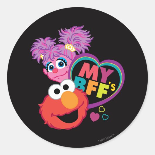 BFF Abby en Elmo Ronde Sticker (Voorkant)