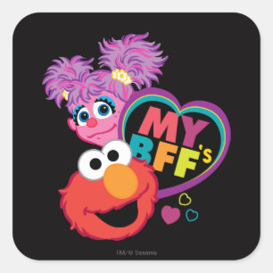 BFF Abby en Elmo Vierkante Sticker