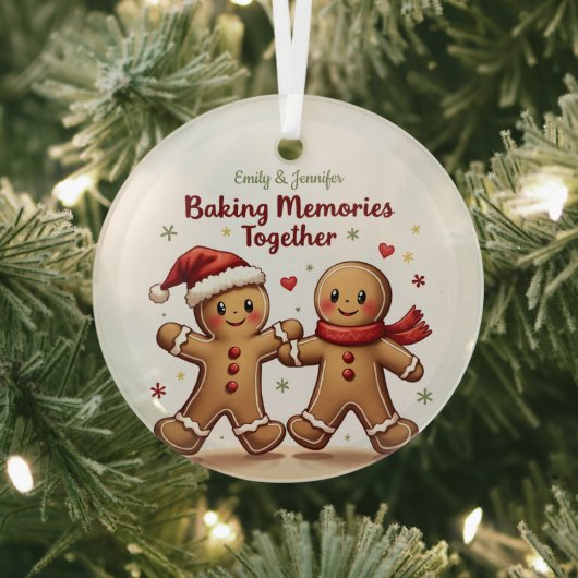 BFF Baking Memories Samen Gingerbread Kerstmis Glas Ornament (Insitu)