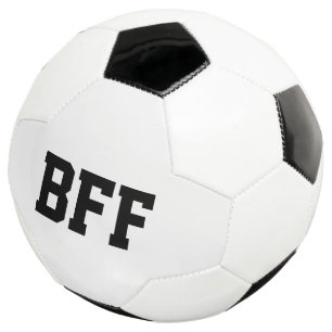 BFF, Best Friends Forever Soccer Ball Black White