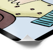 BFF: Beste harige vrienden-persoon met hond en kat Perfect Poster (Hoek)