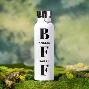 BFF   Beste vrienden Unieke aangepaste namen Silve Waterfles