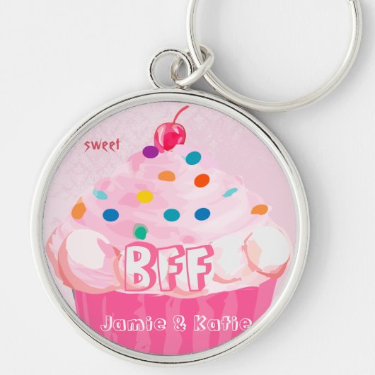 BFF beste vrienden voor altijd cupcake Sleutelhang Sleutelhanger (Voorkant)
