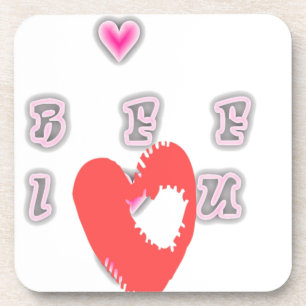 BFF. Beste vrienden voor altijd: I Love You Art Pr Bier Onderzetter