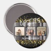BFF Besties Beste Vrienden Fotocollage Gouden Magn Magneet (Voorkant / Achterkant)