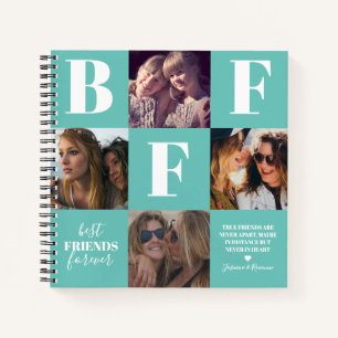 BFF Besties Foto Collage Blauwgroen Notitieboek