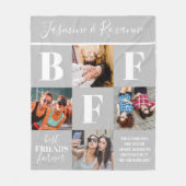 BFF Besties Foto Collage Gray Fleece Deken (Voorkant)