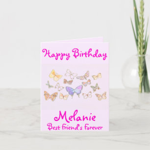BFF Butterfly Birthday-kaart Kaart