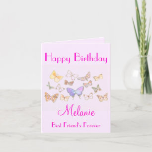 BFF Butterfly Birthday-kaart Kaart