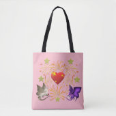 BFF Butterfly Dragon I Heart Fireworks Canvas tas (Voorkant)