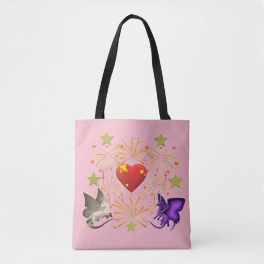 BFF Butterfly Dragon I Heart Fireworks Canvas tas (Voorkant)