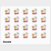 BFF, Cookie en Melk Ronde Sticker (Vel)