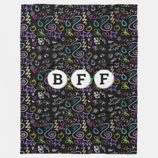 BFF Doodles - Faux Glitter Patroon (3 kralen) Fleece Deken