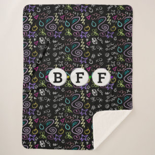 BFF Doodles - Faux Glitter Patroon (3 kralen) Sherpa Deken
