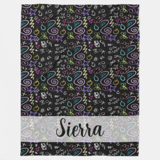 BFF Doodles - Faux Glitter Patroon Fleece Deken