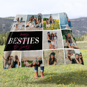 BFF Foto Collage Beste vriendenkring Aangepast cad Fleece Deken