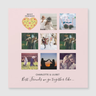 BFF Foto Collage Cadeaus Stof Roze PIZZA Vrienden