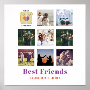 BFF Foto collage Gift Peanutboter Jelly Sandwich Poster