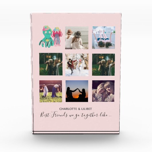 BFF Foto Collage Jellyfish Octopus Custom Gift (Voorkant)