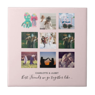 BFF-foto-collage kwal octopus aangepast cadeau Tegeltje