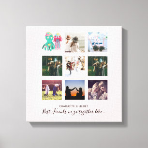 BFF-foto-collage kwallen octopus aangepast cadeau Canvas Afdruk