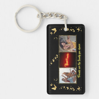 BFF foto zwart gouden glitter Vlinder Sleutelhange Sleutelhanger