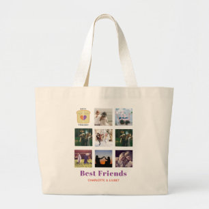 BFF Fotocollage Cadeau Pindakaas Jam Sandwich Grote Tote Bag