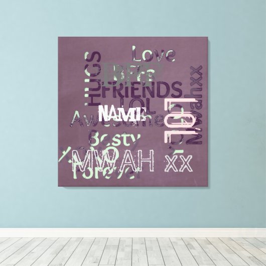 BFF geeft beste vrienden persoonlijke Canvas Afdruk (Insitu (Houten vloer))
