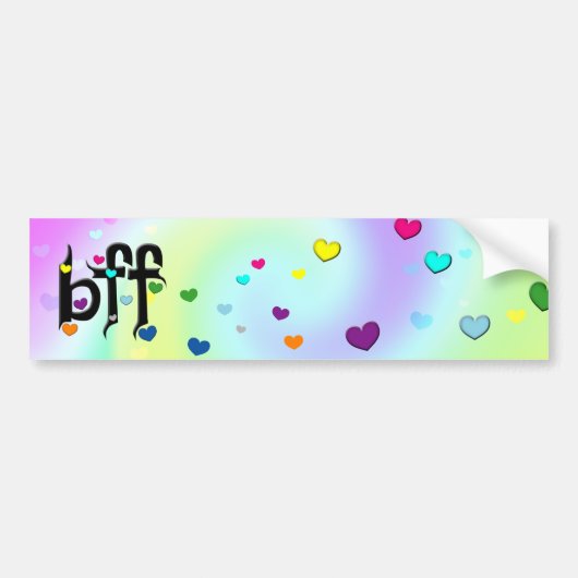 bff ~ harten bumpersticker (Voorkant)