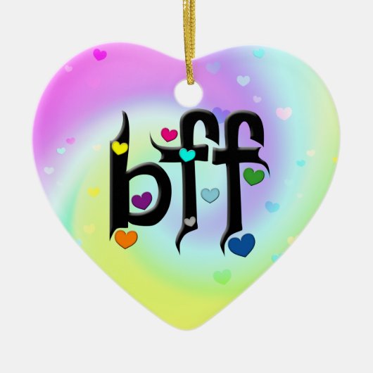 bff ~ harten keramisch ornament (Voorkant)