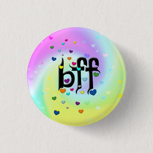 bff ~ harten ronde button 3,2 cm (Voorkant)