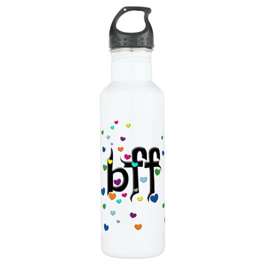 bff ~ harten waterfles (Voorkant)