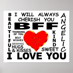 BFF Ik hou van je Poster