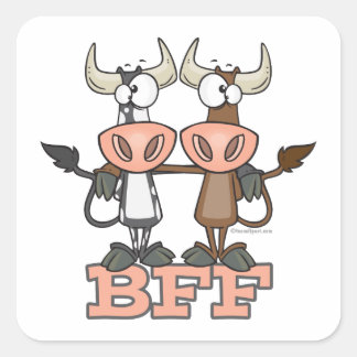 BFF koe beste vrienden voor eeuwig vrienden Vierkante Sticker