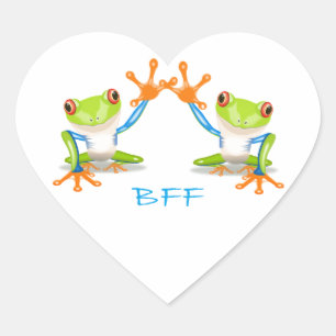 BFF Meilleur Amis Forever Frogs Sticker Coeur