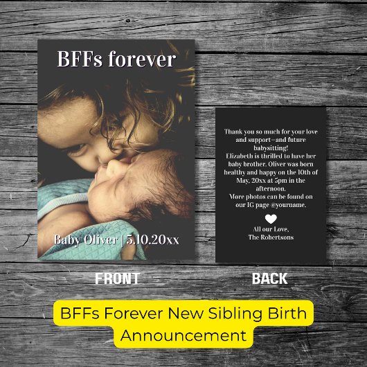 BFF pour toujours nouveau Faire-part de naissance