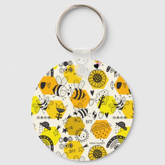 BFF Queen Bee Gifts for Besties Save the Bees Sleutelhanger (Voorkant)