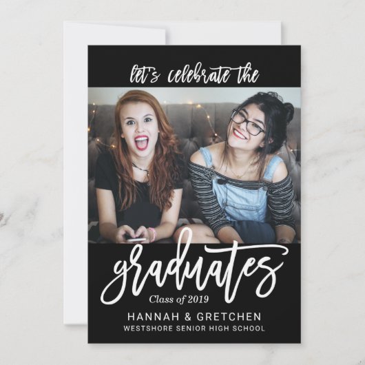 BFF Siblings Friends Graduation Party Invitation Kaart (Voorkant)