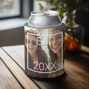 BFF - voeg vierkante foto en datum met witte grens Blikjeskoeler
