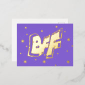 BFF-vriendschap Stars Gold Foil Briefkaart (Voorkant / Achterkant)