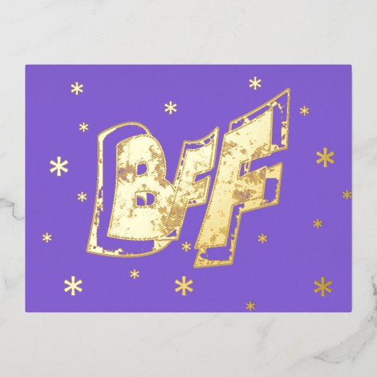 BFF-vriendschap Stars Gold Foil Briefkaart (Voorkant)