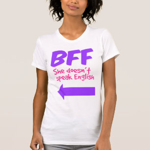 BFF - Ze spreekt geen Engels overeenkomende Tankto T-shirt