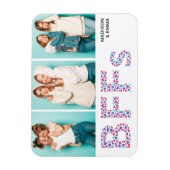 BFFs Best Friends Photo Personalized Name Girly Magneet (Verticaal)